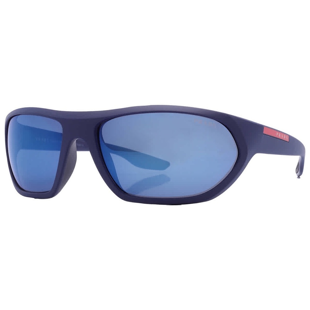 Prada Linea Rossa Prada Blue / Mirrored Blue Rectangular Sunglasses PS